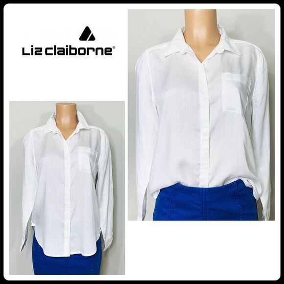 New Liz Claiborne white button up. - Picture 1 of 11